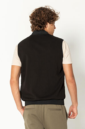 Erkek Kapitone Detaylı Örme Pamuk Günlük Hafif Yelek