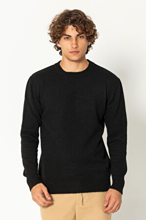 Erkek Kaşmir Dokulu Bisiklet Yaka Şık Triko Kazak