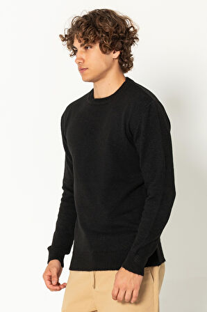 Erkek Kaşmir Dokulu Bisiklet Yaka Şık Triko Kazak