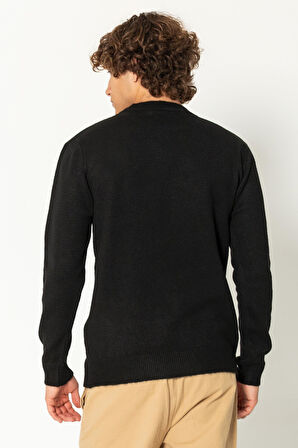 Erkek Kaşmir Dokulu Bisiklet Yaka Şık Triko Kazak