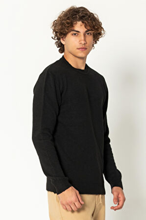 Erkek Kaşmir Dokulu Bisiklet Yaka Şık Triko Kazak