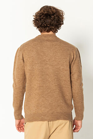 Erkek Kaşmir Dokulu Bisiklet Yaka Şık Triko Kazak