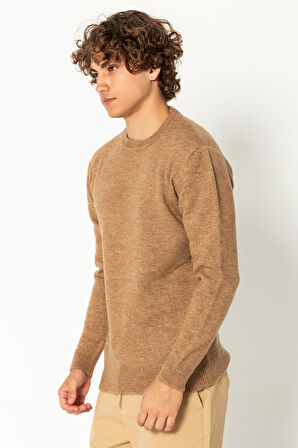 Erkek Kaşmir Dokulu Bisiklet Yaka Şık Triko Kazak