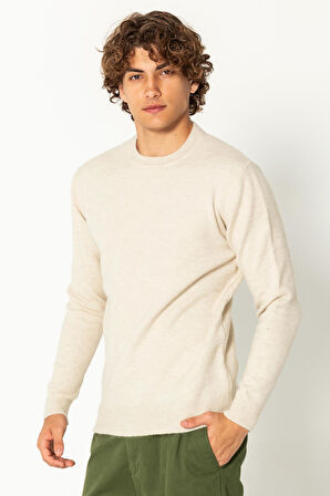 Erkek Kaşmir Dokulu Bisiklet Yaka Şık Triko Kazak