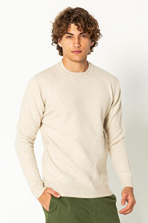 Erkek Kaşmir Dokulu Bisiklet Yaka Şık Triko Kazak