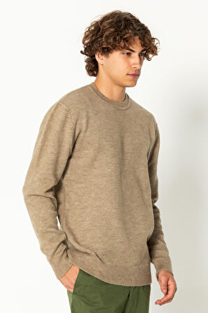 Erkek Kaşmir Dokulu Bisiklet Yaka Şık Triko Kazak