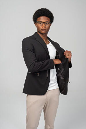 CEKMON Erkek Çift Yönlü Açılır Fermuarlı Rahat Ceket