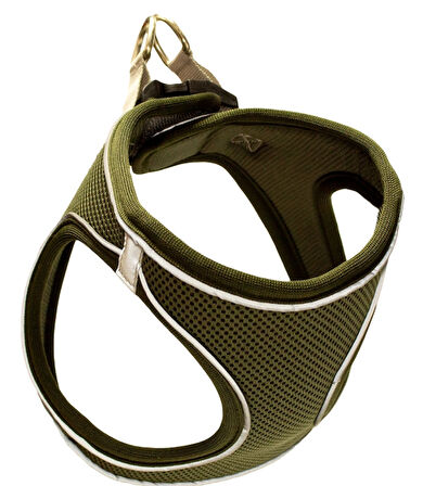 Mita Air Mesh Kedi Köpek Göğüs Tasması Çift Reflektörlü, Terletmeyen Haki / Khaki