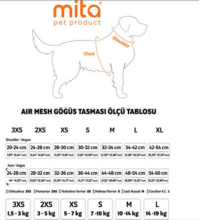 Mita Air Mesh Kedi Köpek Göğüs Tasması Çift Reflektörlü, Terletmeyen Haki / Khaki