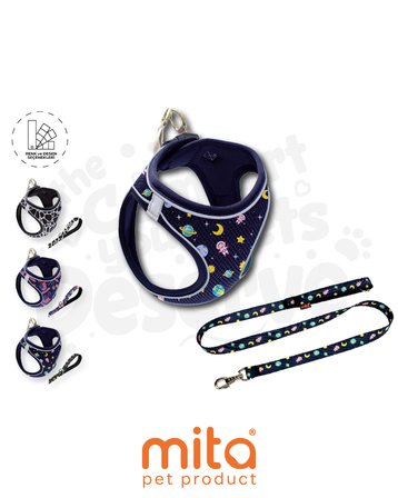 Mita Air Mesh 2'li Bundle Set Kedi Köpek Göğüs Tasması + Köpek Gezdirme Tasması/Kayışı
