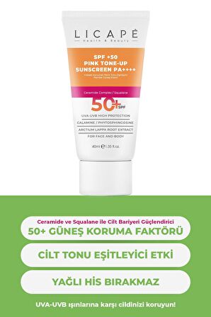 Licape Yüksek Korumalı Renk Tonu Eşitleyici Pembe Güneş Kremi 40 ml