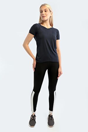 Slazenger PLAY Kadın V Yaka Lacivert Tişört