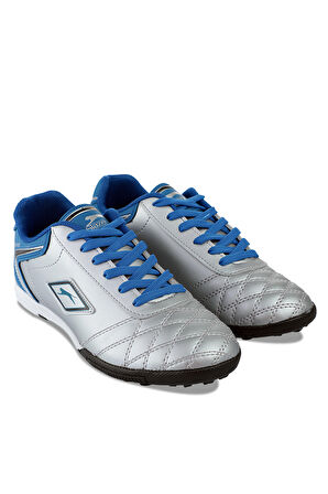 Slazenger HUGO HS Futbol Erkek Çocuk Halı Saha Ayakkabı Gri / Mavi