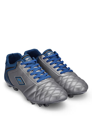 Slazenger HUGO KR Erkek Halı Saha Gri / Mavi Futbol Ayakkabısı