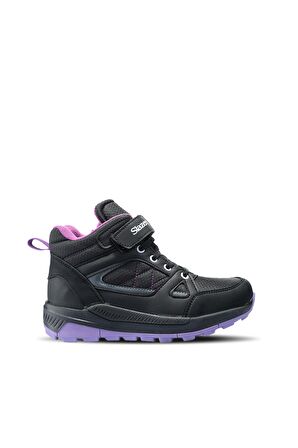 Slazenger Kesha Kalın Topuklu Su Geçirmez Mor Siyah Sentetik Kız Çocuk Bot