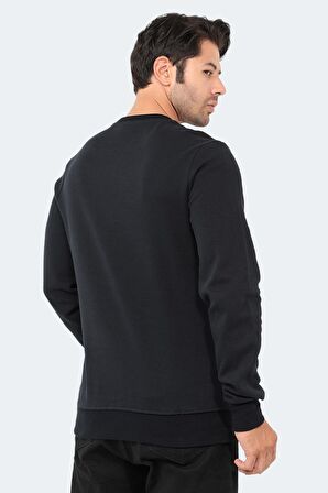 Slazenger Bisiklet Yaka Lacivert Erkek Sweatshırt ST22WE103-400BAR