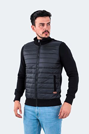 Slazenger Kapüşon Yaka Siyah Erkek Sweatshırt BASIL
