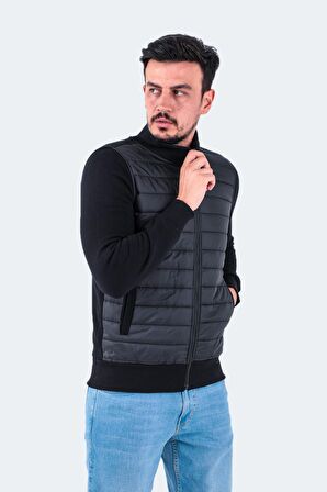 Slazenger Kapüşon Yaka Siyah Erkek Sweatshırt BASIL
