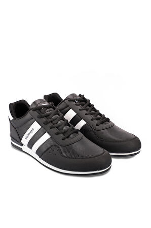 Slazenger OMEGA Büyük Beden Sneaker Erkek Ayakkabı Siyah / Beyaz
