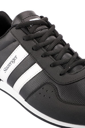 Slazenger OMEGA Büyük Beden Sneaker Erkek Ayakkabı Siyah / Beyaz