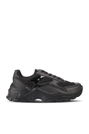 Slazenger ZAK Sneaker Kadın Ayakkabı Siyah Rugan