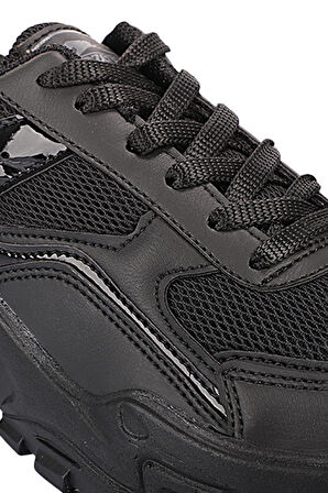 Slazenger ZAK Sneaker Kadın Ayakkabı Siyah Rugan