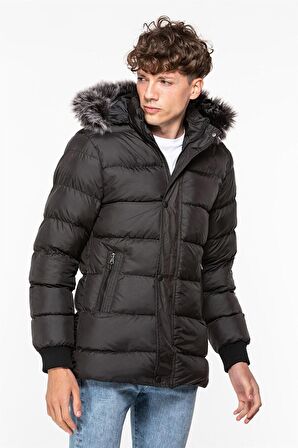 Slazenger Harshal Erkek Mont ST21JE011-500RSSIYAH