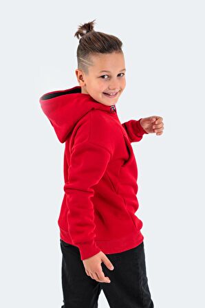Slazenger DO IN Çocuk Kapüşonlu Kırmızı Sweatshirt