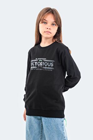 Slazenger DUNA Unisex Çocuk Sweatshirt Siyah