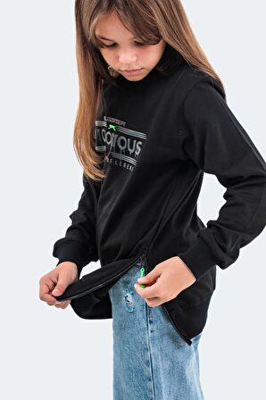 Slazenger DUNA Unisex Çocuk Sweatshirt Siyah