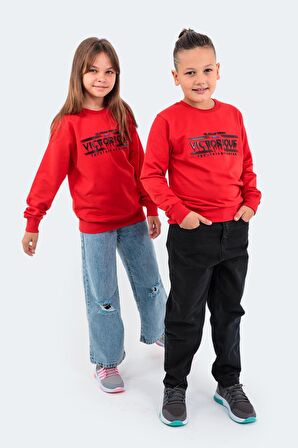 Slazenger DUNA Unisex Çocuk Sweatshirt Kırmızı