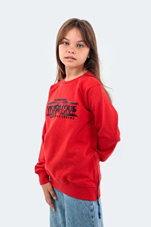 Slazenger DUNA Unisex Çocuk Sweatshirt Kırmızı