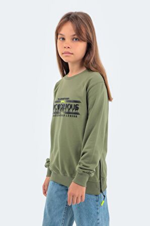 Slazenger DUNA Unisex Çocuk Sweatshirt Haki