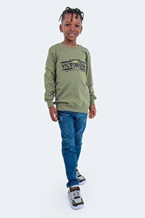 Slazenger DUNA Unisex Çocuk Sweatshirt Haki