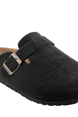 Slazenger LEO Keçe Kadın Ev Terliği Siyah