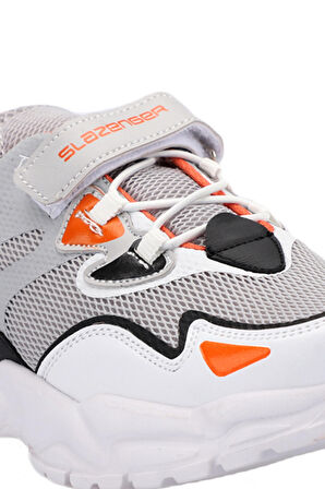 Slazenger KAJAL I Çocuk Cırt Cırtlı Gri / Beyaz Sneaker