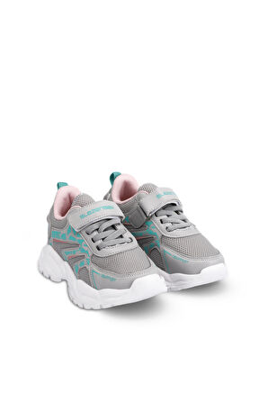 Slazenger KANNER I Çocuk Cırt Cırtlı Gri / Pembe Günlük Spor Ayakkabısı
