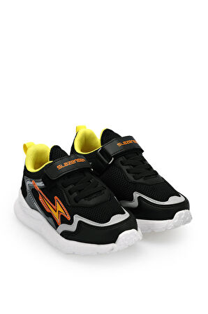 Slazenger KAORU IN Çocuk Cırt Cırtlı Siyah / Beyaz Sneaker