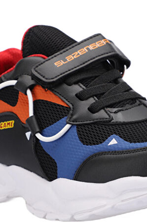 Slazenger KEKOA IN Çocuk Cırt Cırtlı Siyah / Mavi Günlük Spor Ayakkabısı