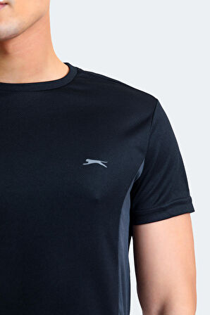 Slazenger RYAN Erkek T-Shirt Siyah / Koyu Gri