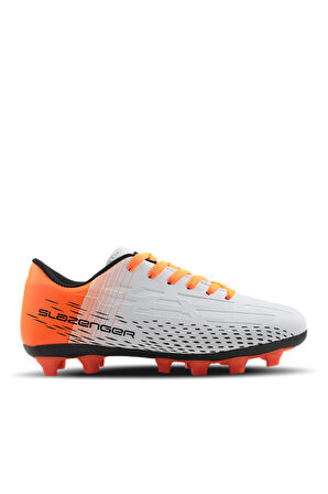 Slazenger SCORE I KRP Futbol Erkek Çocuk Krampon Ayakkabı Beyaz / Turuncu