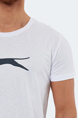 Slazenger SECTOR I Erkek Baskılı Beyaz Tişört
