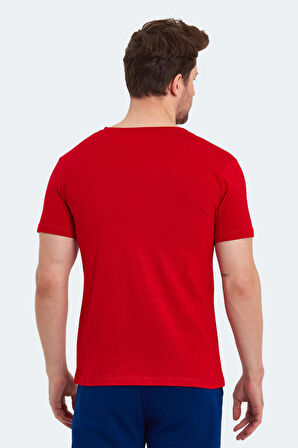 Slazenger SARGON KTN Erkek V Yaka Kırmızı Tişört