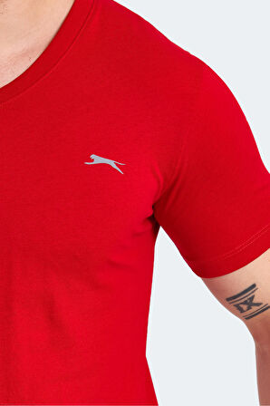 Slazenger SARGON KTN Erkek V Yaka Kırmızı Tişört