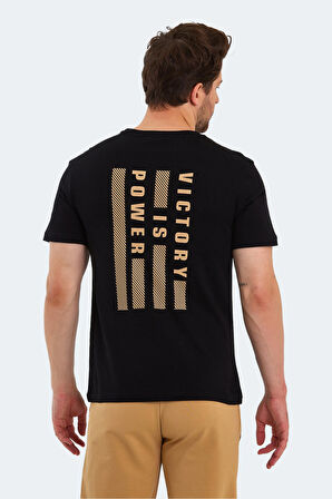 Slazenger PAINT I Erkek Baskılı Siyah Tişört