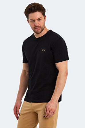 Slazenger PAINT I Erkek Baskılı Siyah Tişört