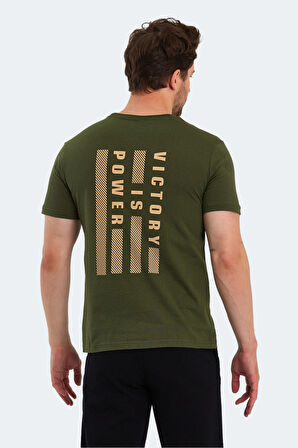Slazenger PAINT I Erkek Baskılı Haki Tişört