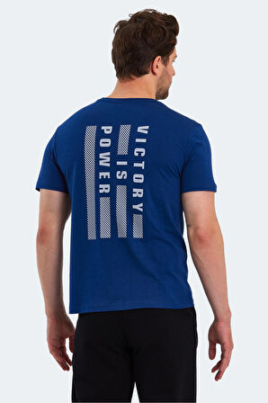 Slazenger PAINT I Erkek Baskılı Indigo Tişört