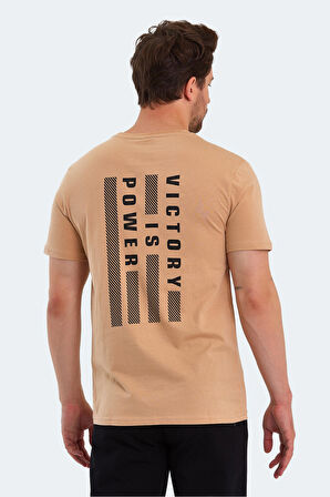 Slazenger PAINT I Erkek Baskılı Bej Tişört