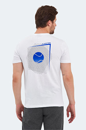 Slazenger PASSAGE Erkek Baskılı Beyaz Tişört